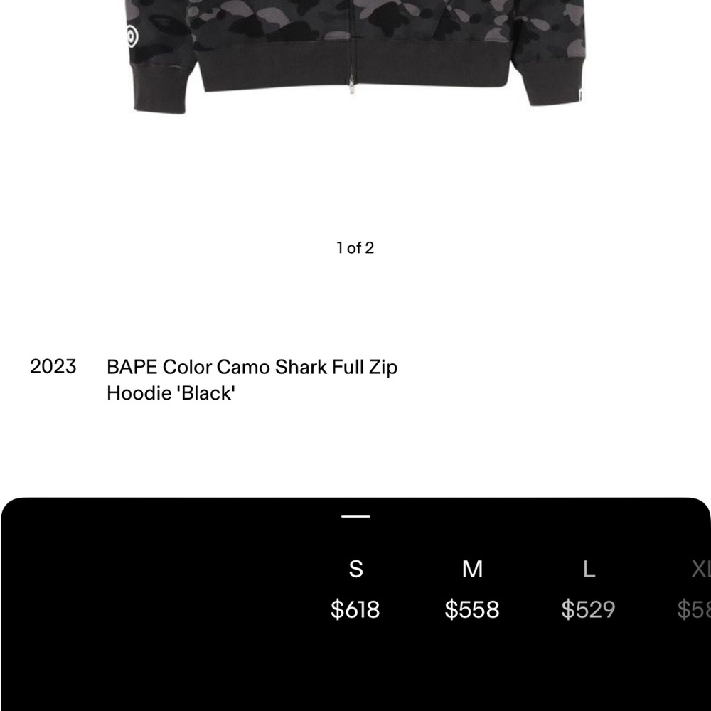 Bape Black Camo Shark Full Zip Hoodie